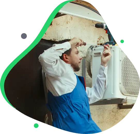 Man repairing HVAC unit